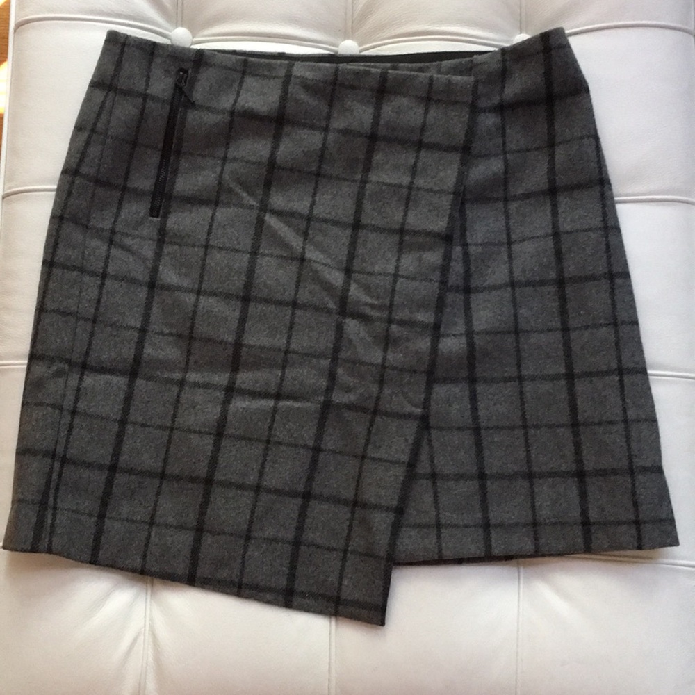 Lila Rose High Waisted Asymmetrical Plaid Skirt